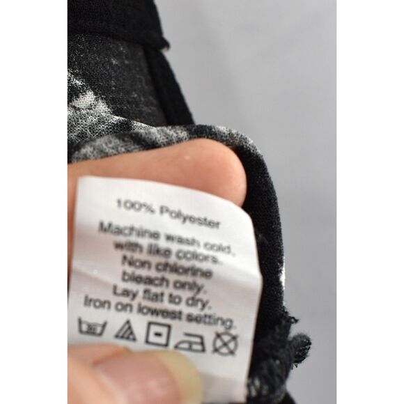 Madewell Industry Button-Back Short Sleeve Batik Grid Top Black & White Size XXS - Picture 9 of 11